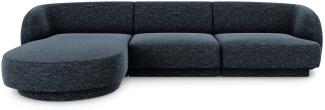 Micadoni 4-Sitzer Ecke links Sofa Miley | Bezug Royal Blue | Beinfarbe Black Plastic