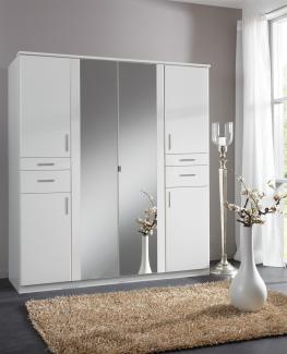 Kleiderschrank >Kalindi IV< in Weiß - 180x198x58cm (BxHxT)