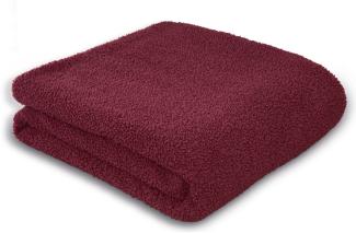 Biederlack Kuscheldecke Plüschdecke 150x200 Teddy berry uni weinrot 812360