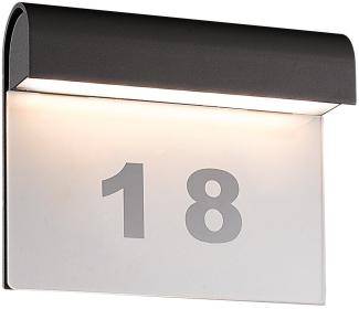 LED Hausnummernleuchte anthrazit Näve IP54 396lm 6W inkl. Hausnummern