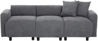 Merax Normales Sofa, modernes Design, Polstermöbel, Sofa, 3-Sitzer-Sofa, Wohnzimmersofa, Sofa mit Dekokissen grau
