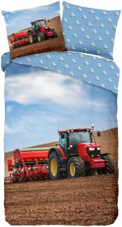 Muller Textiel Flanel Kids Tractor Bettbezug Multi 140 x 200 / 220 cm Blau