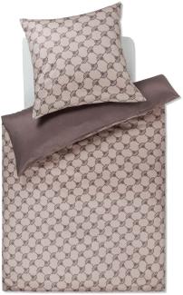 JOOP! Bettwäsche Cornflower Double 4083 17 Taupe Mako Satin 155 x 220 + 80 x 80 cm