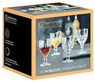 Nachtmann Vorteilset 2 x 4 Stück Noblesse Likörglas Set/4 103748 und Geschenk + Spende