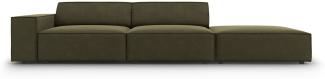 Micadoni 3-Sitzer Rechts Samtstoff Sofa Jodie | Bezug Green | Beinfarbe Black Plastic