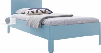NAIT Einzelbett farbig lackiert 100 x 210cm Mit Kopfteil Silbertannenblau