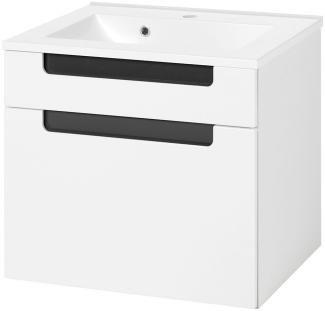 Waschtisch-Set >Siena< in Weiß/Hochglanz aus MDF - 60x54x47cm (BxHxT)