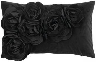 PAD Kissenhülle Samt Floral Schwarz (30x50cm) 10154-U90-3050