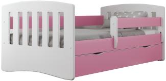 Kinderbett Robin inkl. Rollrost + Matratze + Bettschublade in pink 80*180