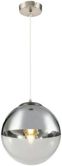 LED Hängelampe mit Glaskugel, Design in Chrom & Klarglas, Ø 30cm