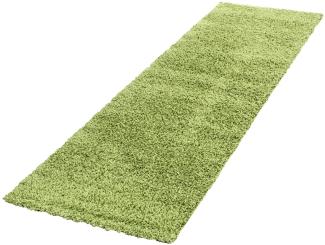 Hochflor Teppich Lux Läufer - 80x250 cm - Grün