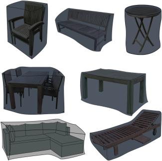 Premium Schutzhülle für Gartenmöbel viele Sorten Sort. 2 für Sitzgruppen 350x150x95cm