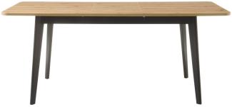 Esstisch Ronson in Eiche Artisan und schwarz ausziehbar 140 - 180 x 75 cm