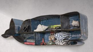 Wandregal "Wal" 110 cm - aus recyceltem Blech