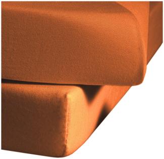 Fleuresse Fein-Jersey Spannbetttuch Bettlaken 140 x 200 cm - 160 x 200 cm Elastan 5215 orange