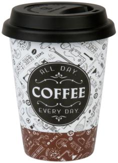 Könitz Coffee Talk Coffee To Go Mug mit Deckel, Becher, Kaffeebecher, Porzellan, 380 ml, 11 5 162 2278