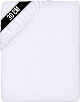 Utopia Bedding - Spannbettlaken 135x190cm - Weiß - Gebürstete Polyester-Mikrofaser Spannbetttuch - 30 cm Tiefe Tasche