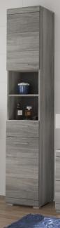 Badezimmer Hochschrank Spirit in grau Rauchsilber 37 x 191 cm