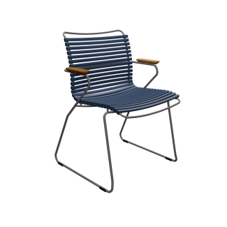 Outdoor Stuhl Click mit Armlehne dunkelblau