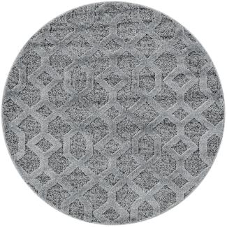 Hochflor Teppich Pepe rund - 80 cm Durchmesser - Grau