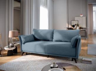 Sofa 3-Sitzer GARNIER mit Schlaffunktion in Stoff Abriamo Blau