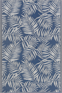 Outdoor Teppich blau 120 x 180 cm Palmenmuster Kurzflor KOTA