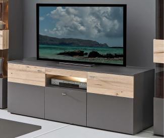 TV-Board >Chatham< in Uni Wolfram Grau aus Metall - 149.8x59.3x52cm (BxHxT)