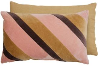 HKliving Kissen Striped Velvet Cushion Sunkissed (50x30cm) TKU2178