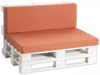 Gutekissen® Palettenkissen Palettenauflagen PF Set (Sitzkissen 120x80 + Rückenlehne 120x40, Orange)