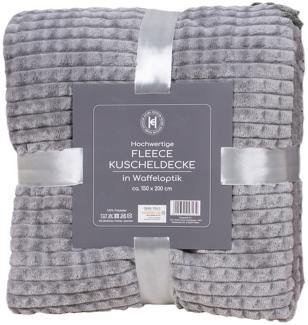 Flanell Wohndecke Kuscheldecke Wolldecke Sofadecke 150x200cm Grau