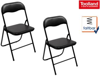 Klappstuhlset schwarz gepolstert, faltbarer Stuhl, Campingstuhl, Terrassenmöbel