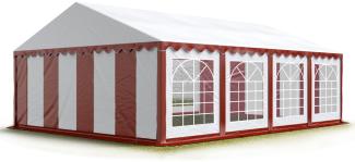 TOOLPORT Party-Zelt Festzelt 4x8 m Garten-Pavillon -Zelt PVC Plane 700 N in rot-weiß Wasserdicht