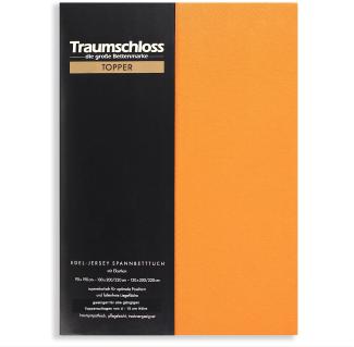 Traumschloss Topper Edel-Jersey Spannbettlaken mandarine 180-200x200-220