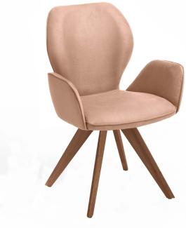 Niehoff Sitzmöbel Colorado Trend-Line Design-Armlehnenstuhl Wild-Nussbaum/Polyester Nirvana beige
