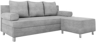 Schlafsofa Dover Cord (Sofa mit Polsterhocker, Farbe: Poso 110)