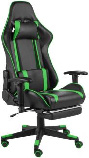 vidaXL Gaming-Stuhl mit Fußstütze Drehbar Grün PVC [20486]
