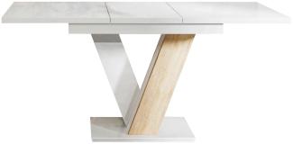 Tisch Atraks (Weiß Hochglanz / Sonoma Eiche)