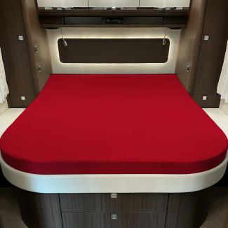 BettwarenShop Multi-Stretch Spannbettlaken für Queensbett | ca. 160x200x19 cm | rot