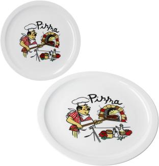 2er Set Luigi Pizzateller Ø30,5cm 2 Personen XL-Teller Pizza Bäcker große Platte