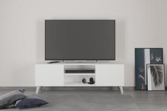 FMD Möbel - BRIGHTON - TV-Board - melaminharzbeschichtete Spanplatte - weiß - 104 x 46,5 x 34,5cm