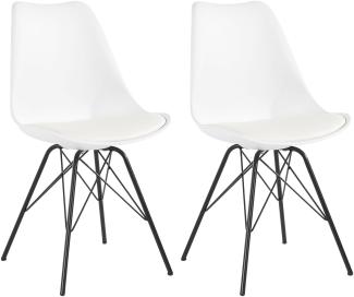 Homexperts 'URSEL' 2er Set Stuhl, Kunststoff - Polypropylen weiß, B 48 x H 86 x T 55,5 cm