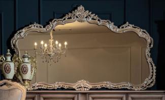 Casa Padrino Luxus Barock Spiegel Naturfarben - Prunkvoller Massivholz Wandspiegel im Barockstil - Barock Möbel