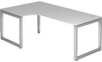 Winkeltisch RS82 O-Fuß eckig 200x120cm 90° Grau Gestellfarbe: Silber