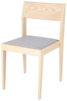 Stuhl mit gepolsteter Sitzfläche Nora natur/hellgrau