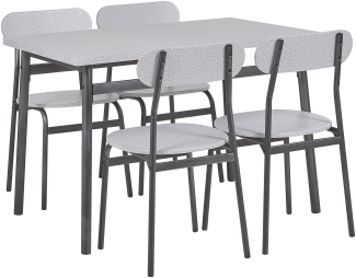 Essgruppe grau meliert / schwarz 4-Sitzer 110 x 70 cm VELDEN