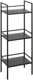 Ablageregal >54521< in schwarz, Metall - 35x95x25cm (BxHxT)