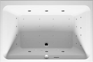 RIHO Castello Rechteck-Badewanne, mit Joy-System, 2-Sitzer, 180x120x51cm, 335 Liter, weiß, B0640, Ausführung: Version links - B064019005