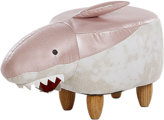 Beliani Pink and white pet pouffe SHARK