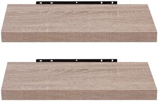 EUGAD Wandregal Wandboard 2er Set Hängeregal Holz Board Modern Eiche Gelb 50x22,9x3,8cm 0115QJ-2