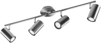 LED Deckenstrahler FAINA 4 flammig in Silber matt - Spot dreh-und schwenkbar